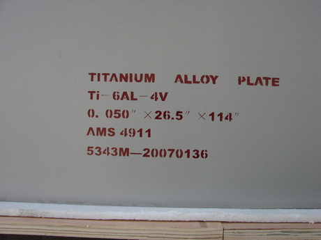 Feuille d'alliage de titane Ti-6Al-4V AMS4911